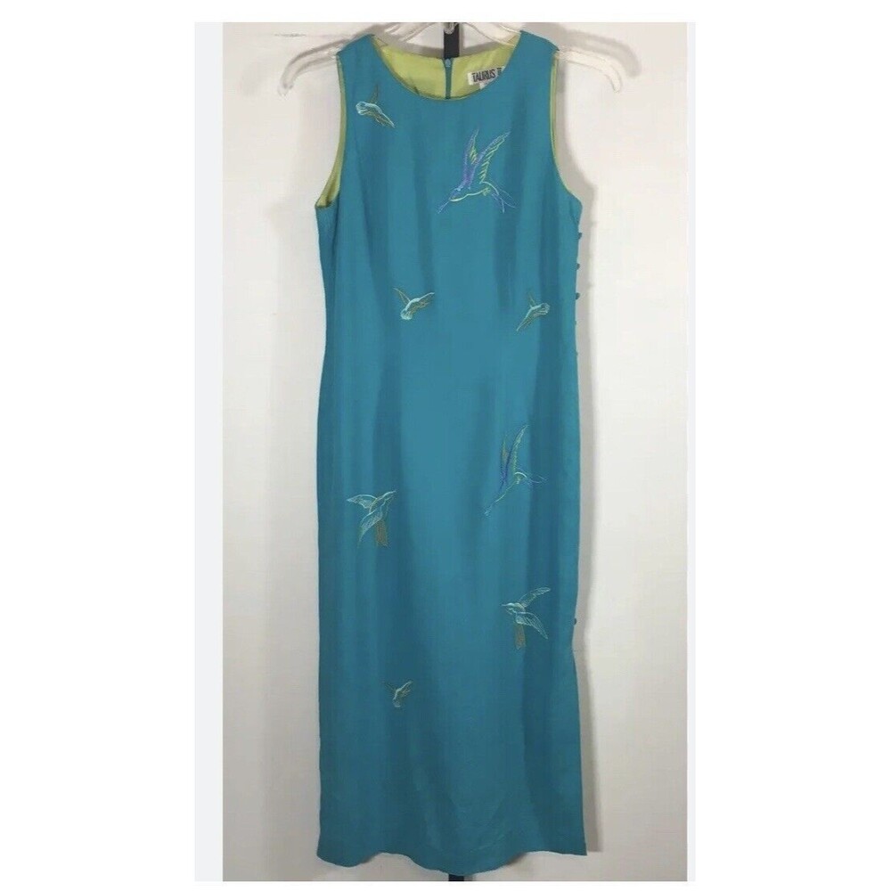 Donna Morgan Vintage Floral Embroidered Maxi Linen Dress Women’s 16 - Picture 15 of 16